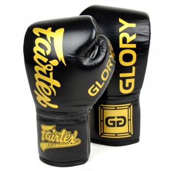 Fairtex BGVGL1 "Glory" Боксерские Перчатки Тайский Бокс Шнурки Черные